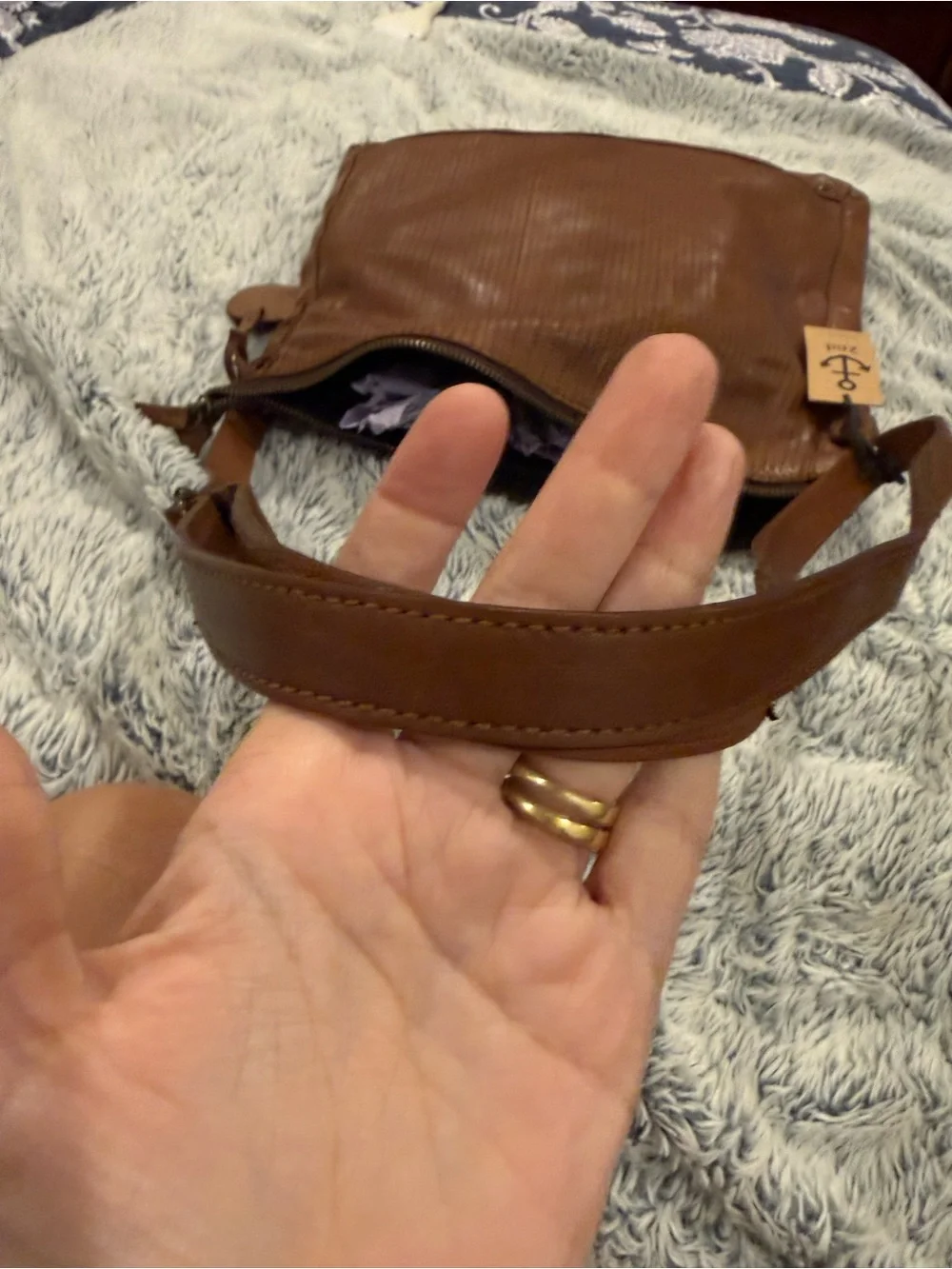 NWT Harbor Brown Leather Crossbody Bag